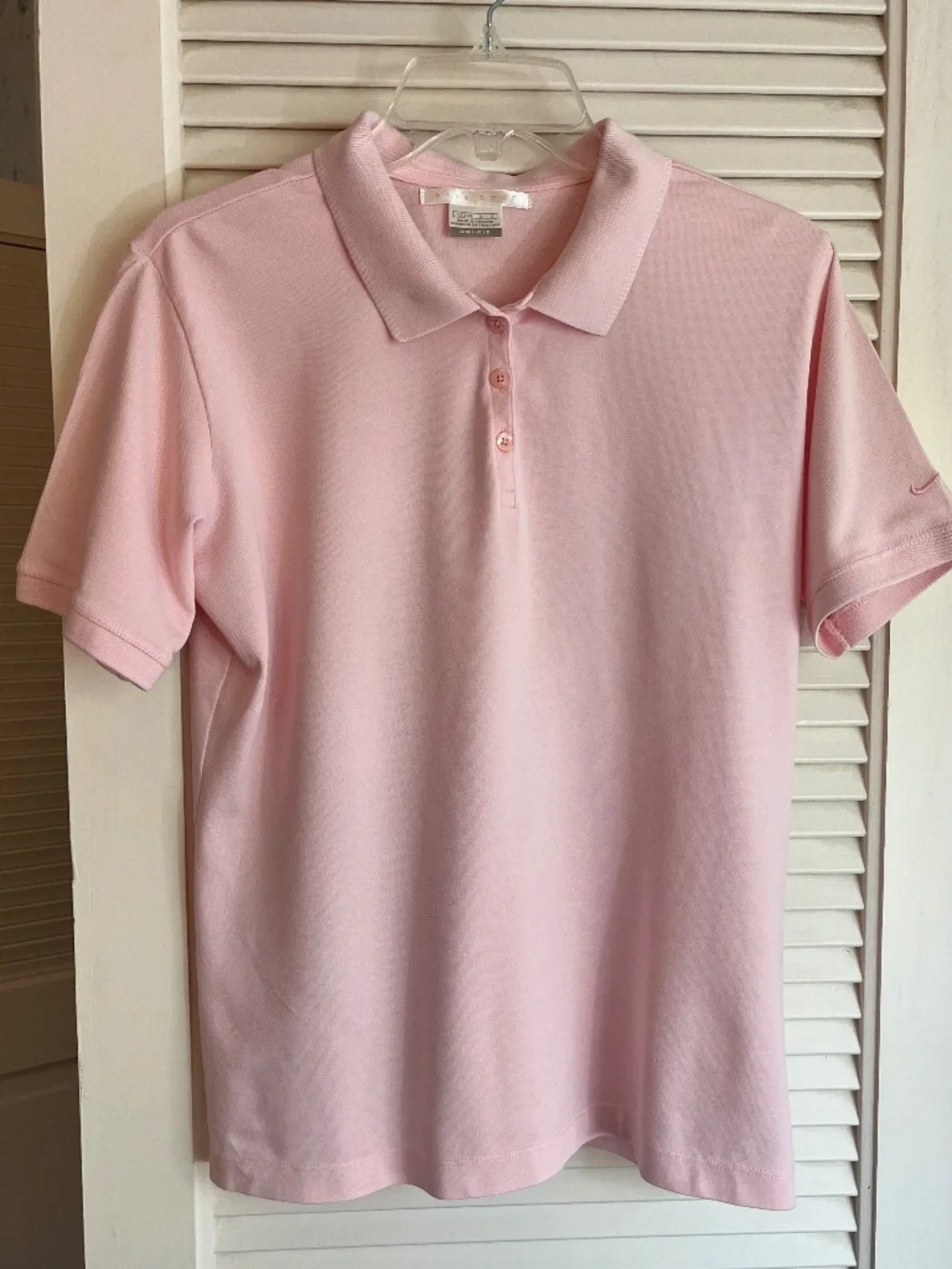 Nike Pale Pink Dri-Fit Golf Shirt Size Large